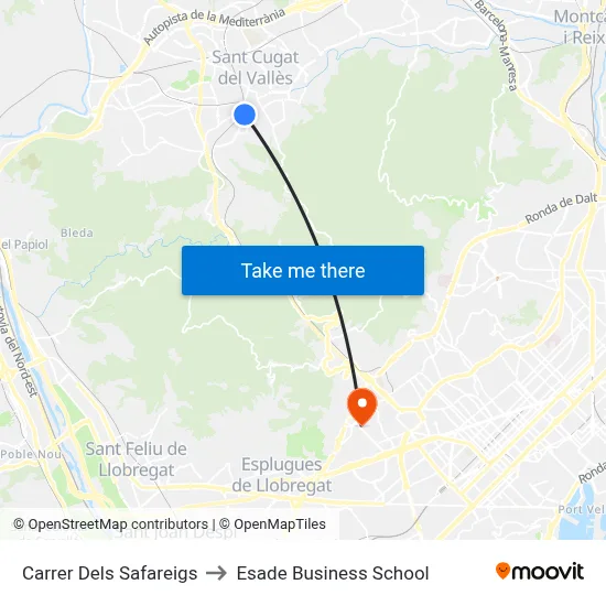 Carrer Dels Safareigs to Esade Business School map