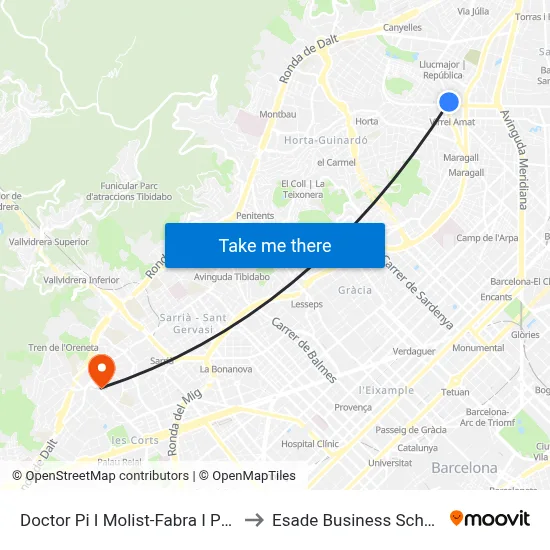 Doctor Pi I Molist-Fabra I Puig to Esade Business School map