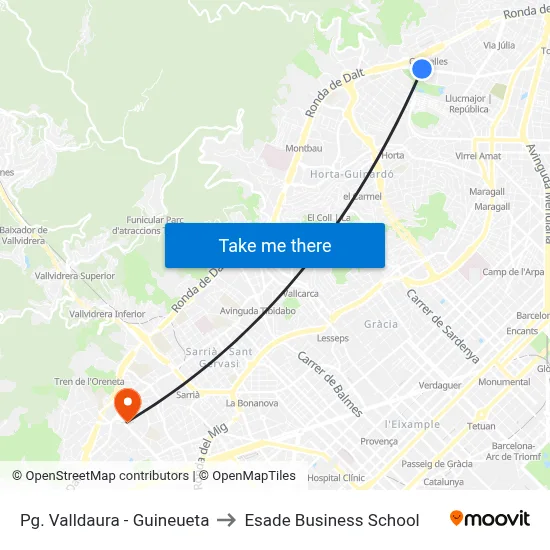 Pg. Valldaura - Guineueta to Esade Business School map