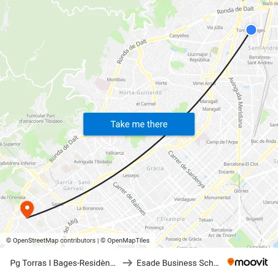 Pg Torras I Bages-Residència to Esade Business School map