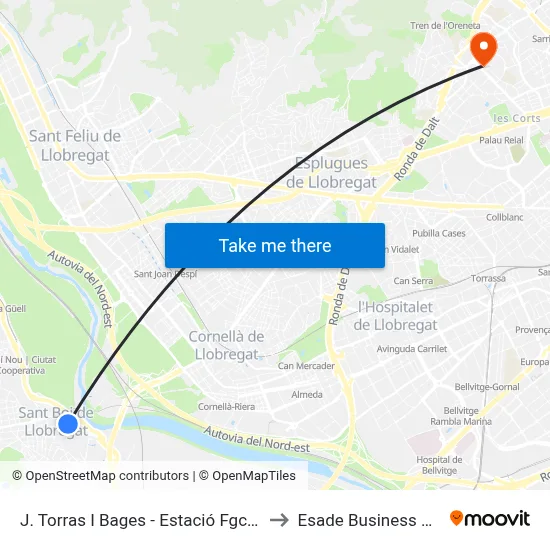 J. Torras I Bages - Estació Fgc Sant Boi to Esade Business School map