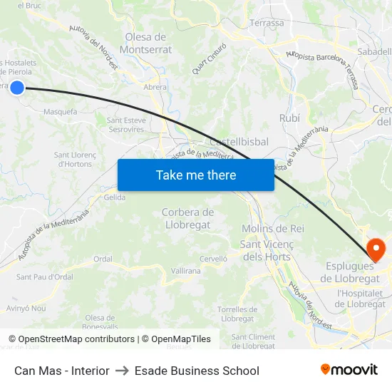 Can Mas - Interior to Esade Business School map