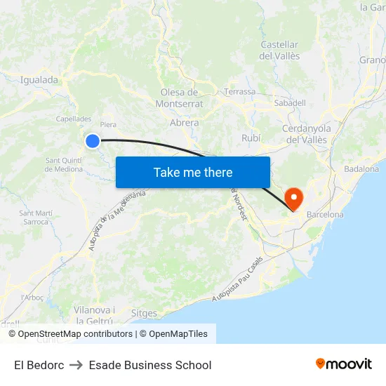 El Bedorc to Esade Business School map
