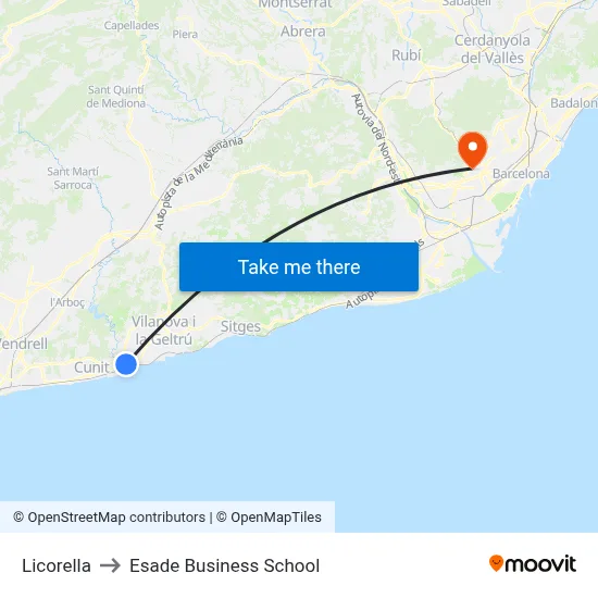 Licorella to Esade Business School map