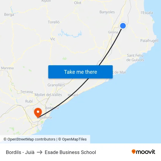 Bordils - Juià to Esade Business School map