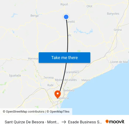 Sant Quirze De Besora - Montesquiu to Esade Business School map