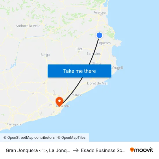 Gran Jonquera <1>, La Jonquera to Esade Business School map