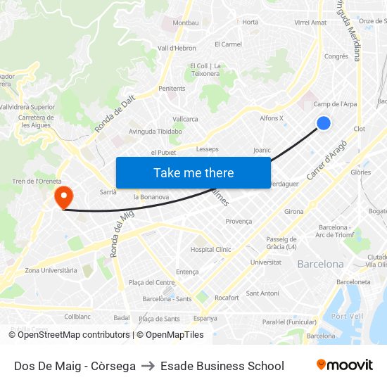 Dos De Maig - Còrsega to Esade Business School map