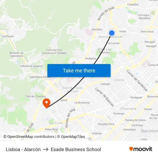 Lisboa - Alarcón to Esade Business School map