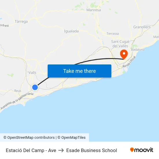 Estació Del Camp - Ave to Esade Business School map