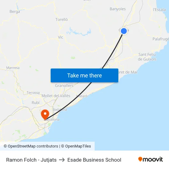 Ramon Folch - Jutjats to Esade Business School map