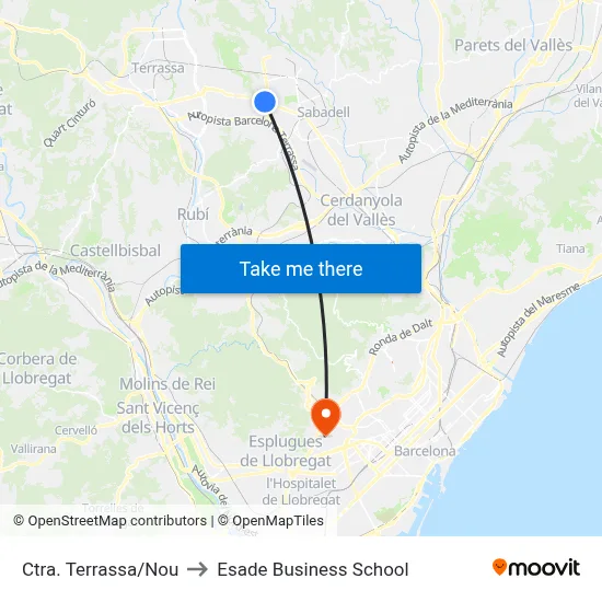 Ctra. Terrassa/Nou to Esade Business School map