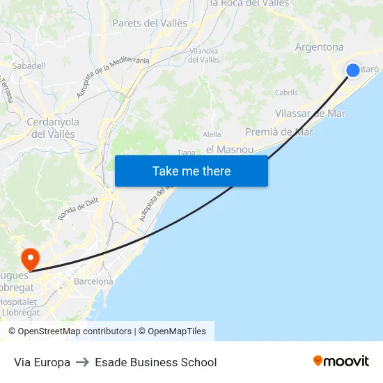 Via Europa to Esade Business School map