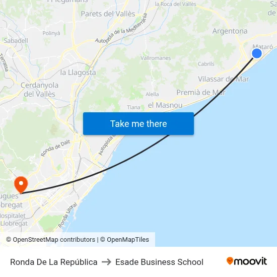 Ronda De La República to Esade Business School map