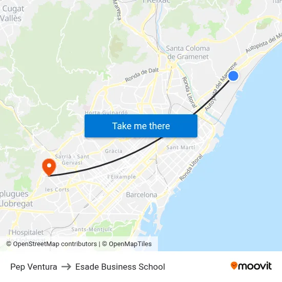 Pep Ventura to Esade Business School map