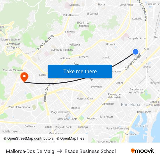 Mallorca-Dos De Maig to Esade Business School map