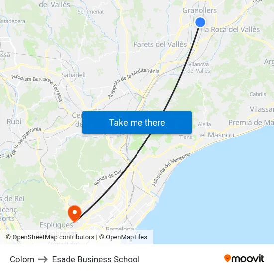 Colom to Esade Business School map