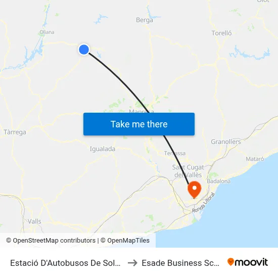 Estació D'Autobusos De Solsona to Esade Business School map