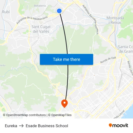 Eureka to Esade Business School map