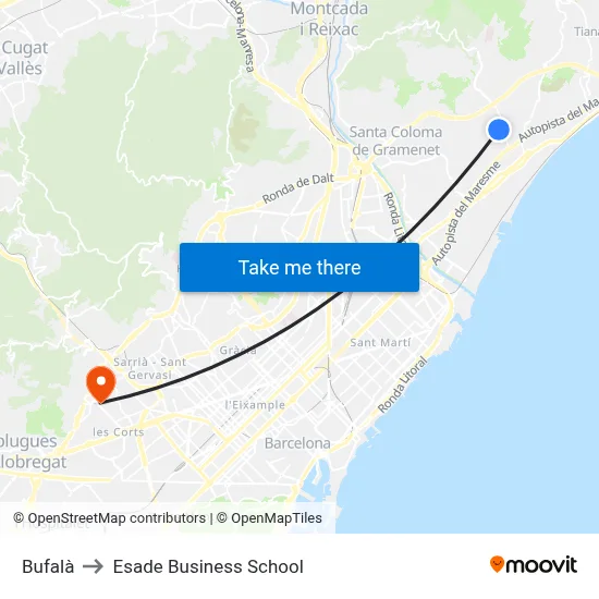 Bufalà to Esade Business School map