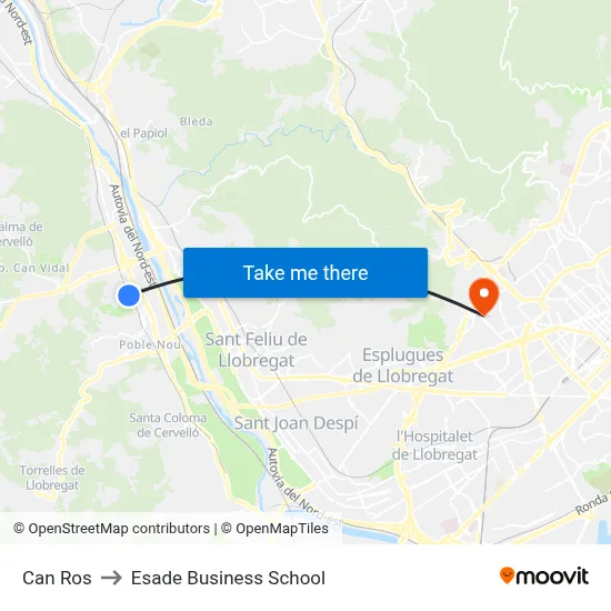 Can Ros to Esade Business School map
