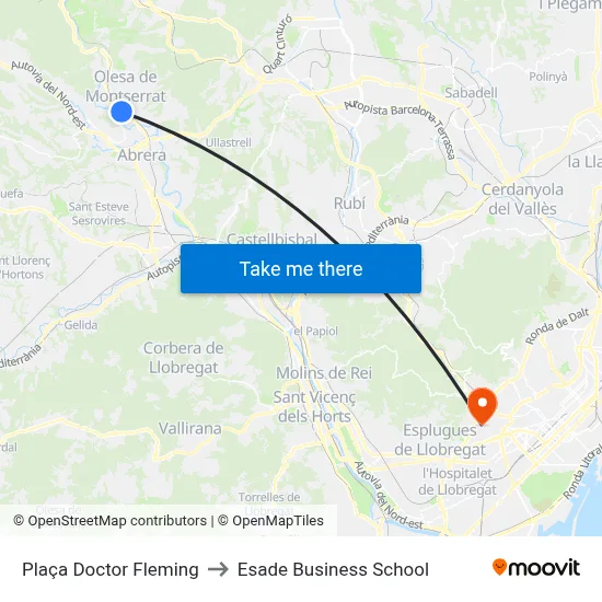 Plaça Doctor Fleming to Esade Business School map