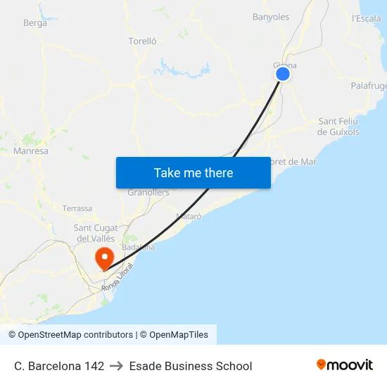 C. Barcelona  142 to Esade Business School map