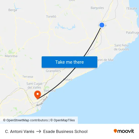 C. Antoni Varés to Esade Business School map