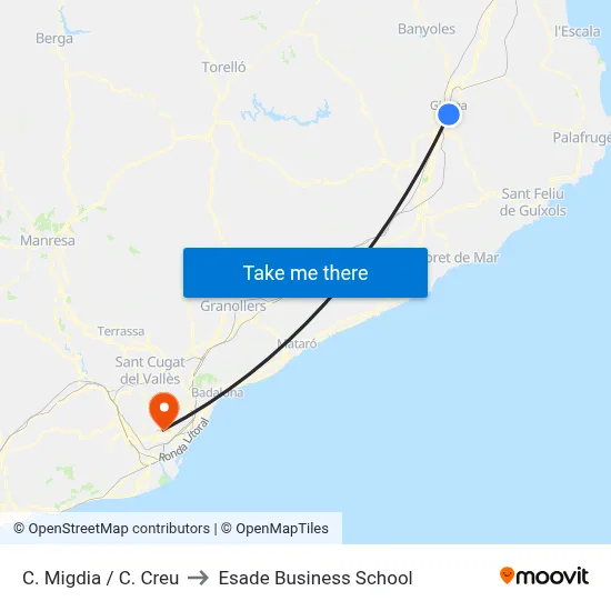 C. Migdia / C. Creu to Esade Business School map