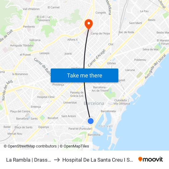 La Rambla | Drassanes to Hospital De La Santa Creu I Sant Pau map