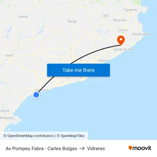 Av Pompeu Fabra - Carles Buïgas to Vidreres map