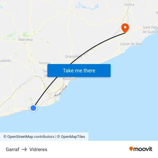 Garraf to Vidreres map