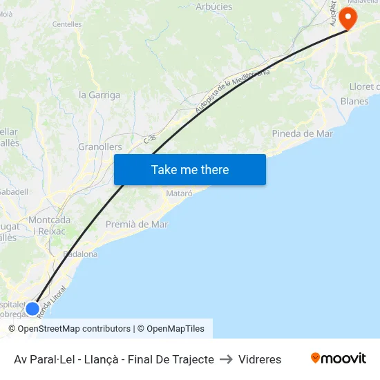 Av Paral·Lel - Llançà - Final De Trajecte to Vidreres map