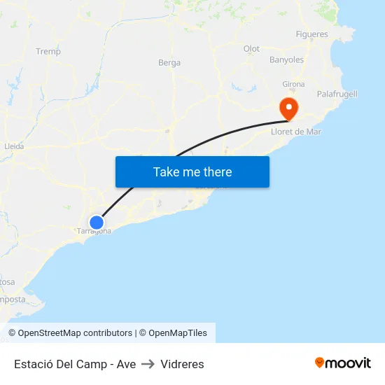 Estació Del Camp - Ave to Vidreres map