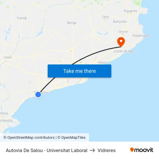 Autovia De Salou - Universitat Laboral to Vidreres map