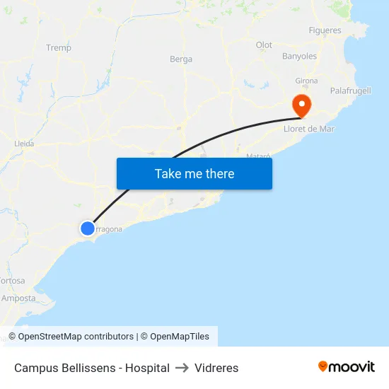 Campus Bellissens - Hospital to Vidreres map