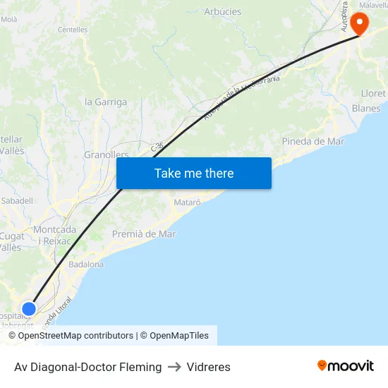 Av Diagonal-Doctor Fleming to Vidreres map