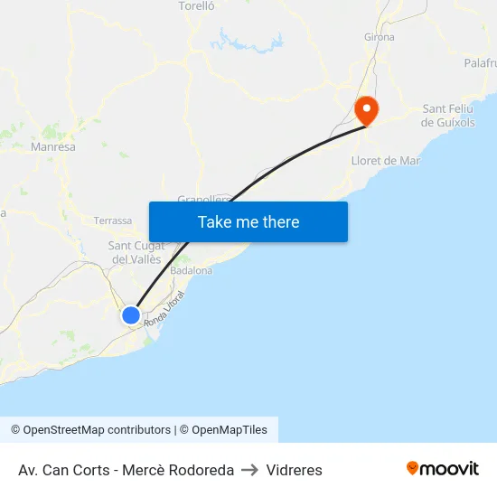 Av. Can Corts - Mercè Rodoreda to Vidreres map