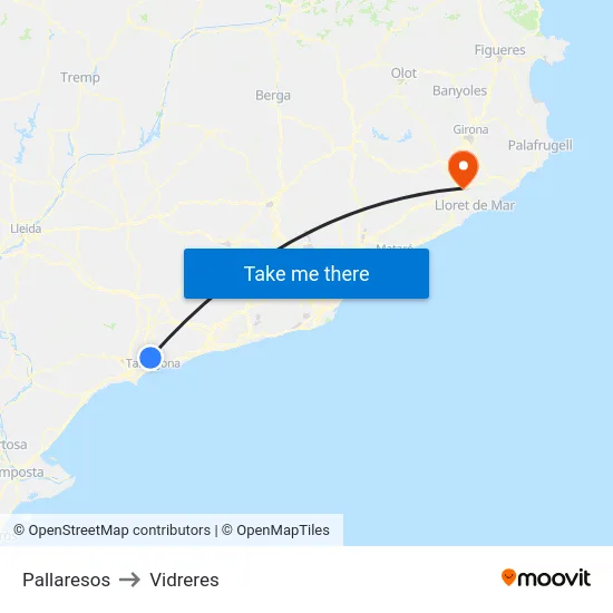 Pallaresos to Vidreres map