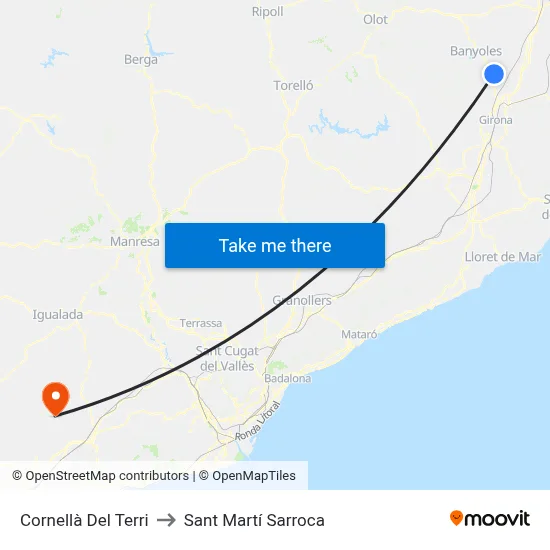 Cornellà Del Terri to Sant Martí Sarroca map