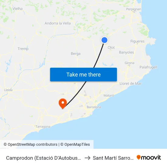 Camprodon  (Estació D’Autobusos) to Sant Martí Sarroca map