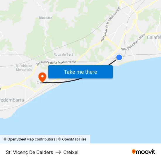 St. Vicenç De Calders to Creixell map