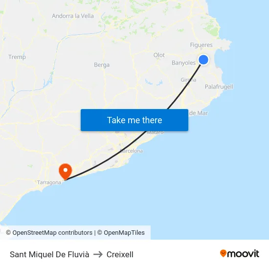 Sant Miquel De Fluvià to Creixell map