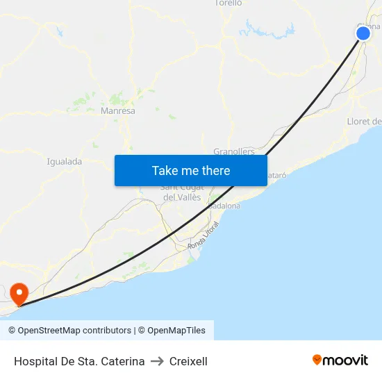 Hospital De Sta. Caterina to Creixell map