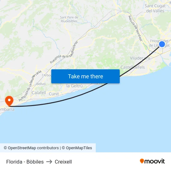 Florida - Bòbiles to Creixell map