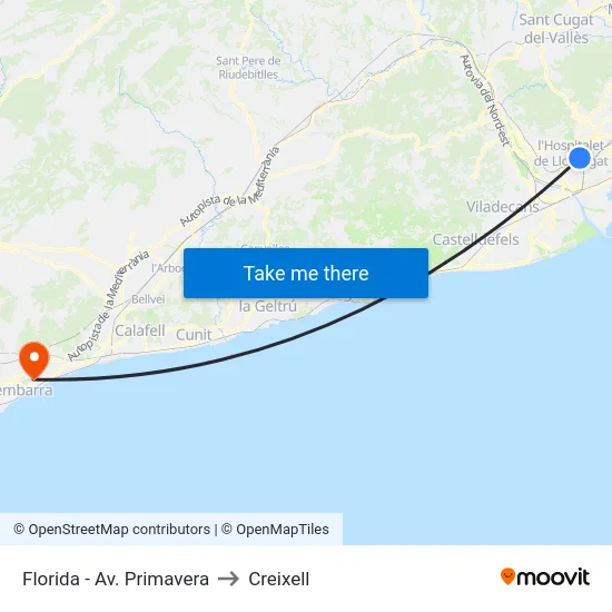 Florida - Av. Primavera to Creixell map