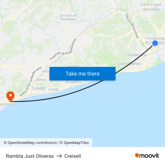 Rambla Just Oliveras to Creixell map