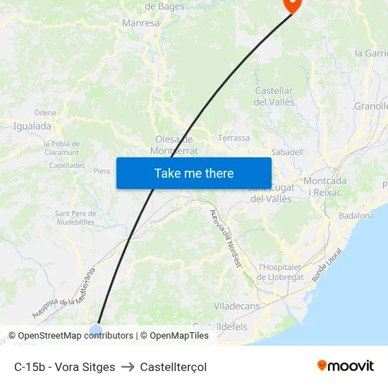 C-15b - Vora Sitges to Castellterçol map