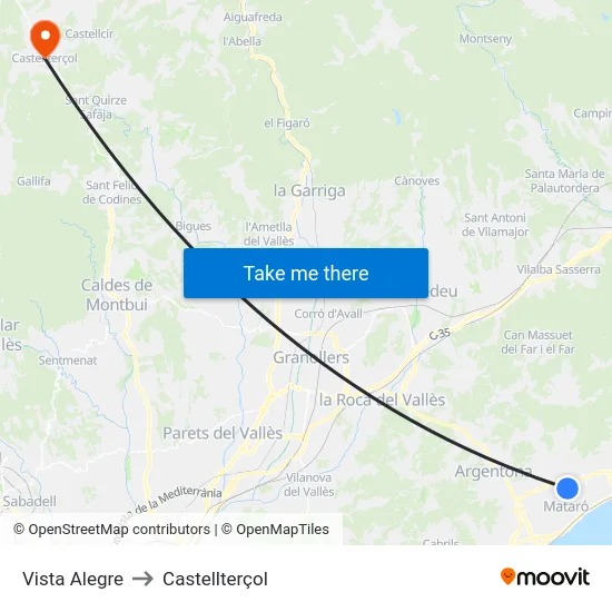 Vista Alegre to Castellterçol map