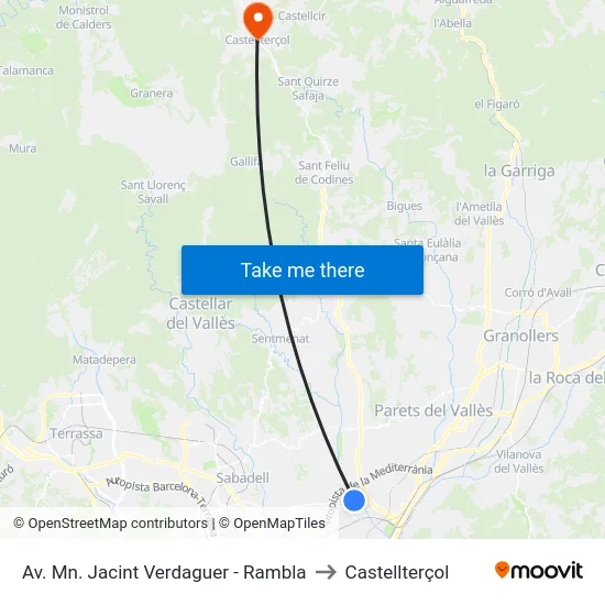Av. Mn. Jacint Verdaguer - Rambla to Castellterçol map
